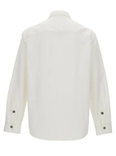 Versace Camicia Con Colletto Buttoned-down E Bottoni Medusa In Denim Di Cotone Banco Uomo In White