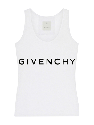 Givenchy Archetype Tank Top In White Cotton In White/black