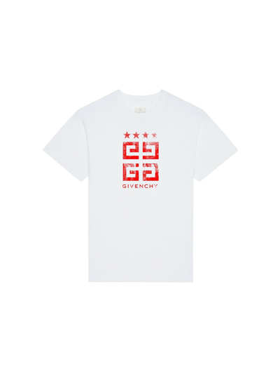 Givenchy Slim Fit T-shirt In White Red