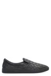 Bottega Veneta Slip-on Leather Sneakers In Black