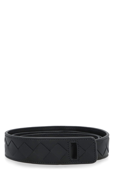 Bottega Veneta Leather Belt In Black