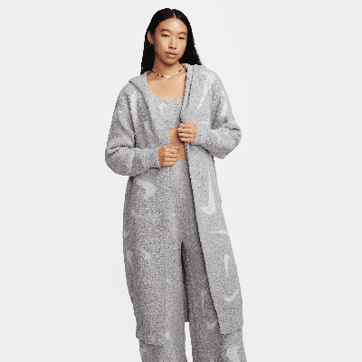 Nike Women's  Sportswear Phoenix Cozy Bouclã© Loose Long Knit Cardigan In Grey