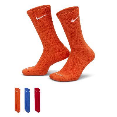 Nike Unisex Everyday Plus Cushioned Training Crew Socks (3 Pairs) In Multicolor