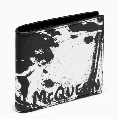 Alexander Mcqueen Alexander Mc Queen Black/white Leather Wallet With Logo