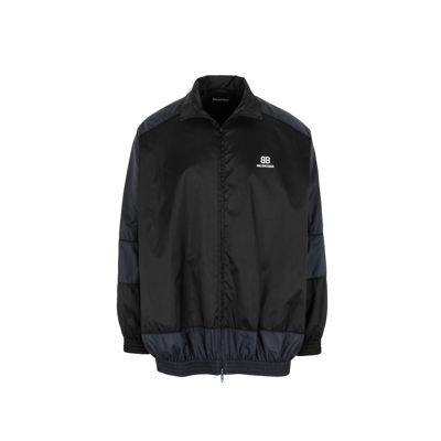 Balenciaga Logo Patchwork Jacket In Black