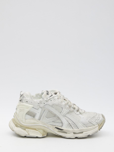 Balenciaga Lace-up Runner Sneakers In White