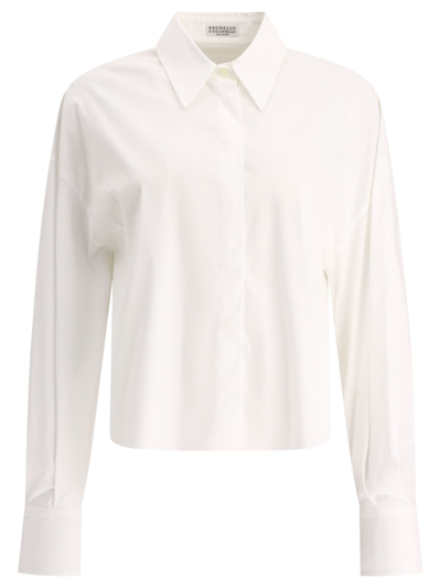 Brunello Cucinelli Band-collar Shirt In White