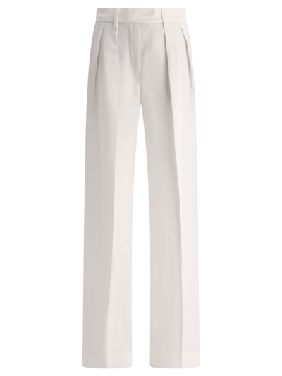 Brunello Cucinelli Wide Tailored Trousers In White