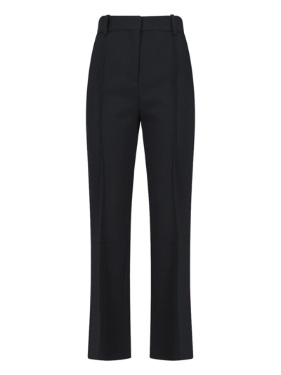 Victoria Beckham Cropped Kick-flare Trousers In Black