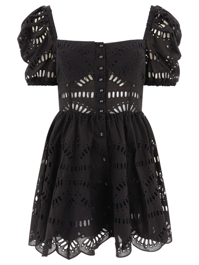 Charo Ruiz Black Ayiak Broderie Anglaise Mini Dress