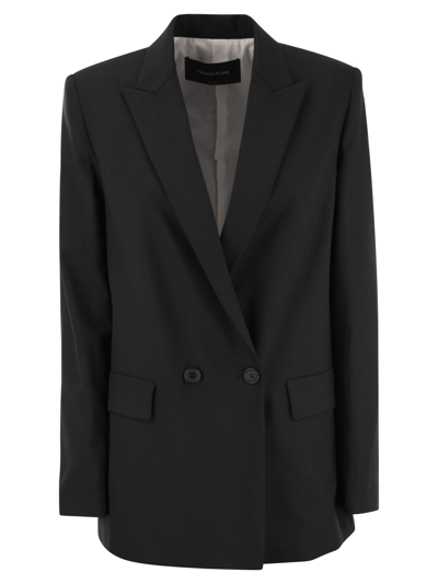 Fabiana Filippi Double-breasted Jacket In Black