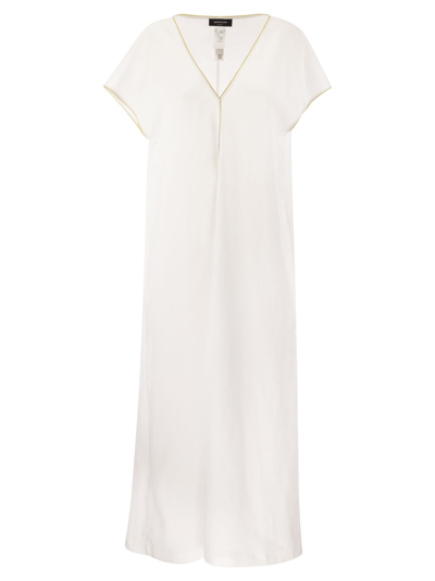 Fabiana Filippi Linen V-neck Dress In White