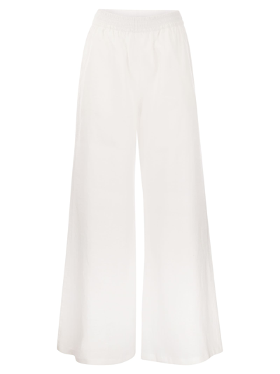 Fabiana Filippi Wide-leg Linen Trousers In White