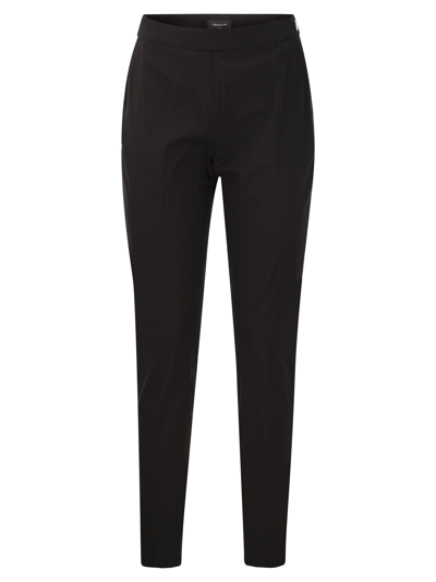 Fabiana Filippi Slim Trousers In Technical Cotton In Black