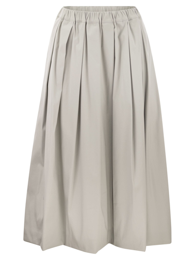 Fabiana Filippi Wide Skirt In Technical Cotton In Light Grey