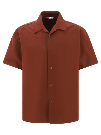 Jil Sander Poplin Shirt In Brown