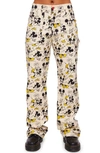 Samii Ryan X Disney Banana Split Mickey Wide Leg Cotton Canvas Carpenter Pants In White