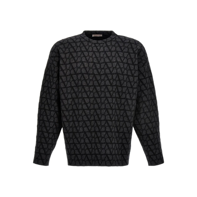 Valentino Toile Iconographe Sweater In Gray