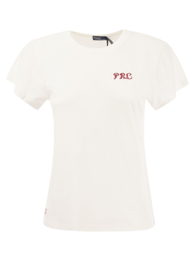 Polo Ralph Lauren Crew-neck T-shirt With Embroidery In White