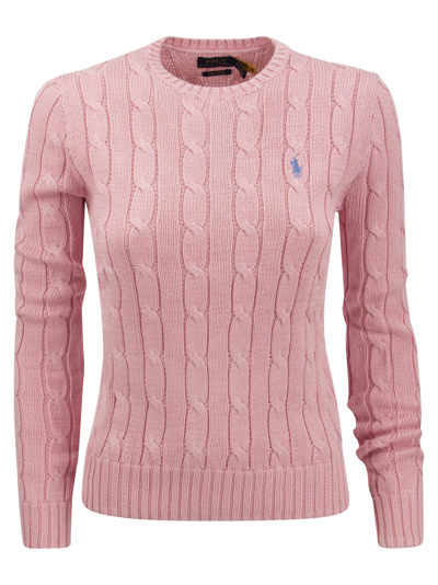 Polo Ralph Lauren Slim Fit Cable Knit In Pink