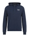 Ea7 Man Sweatshirt Midnight Blue Size Xl Cotton, Elastane