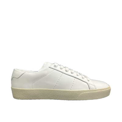 Saint Laurent Leather Sneakers In White