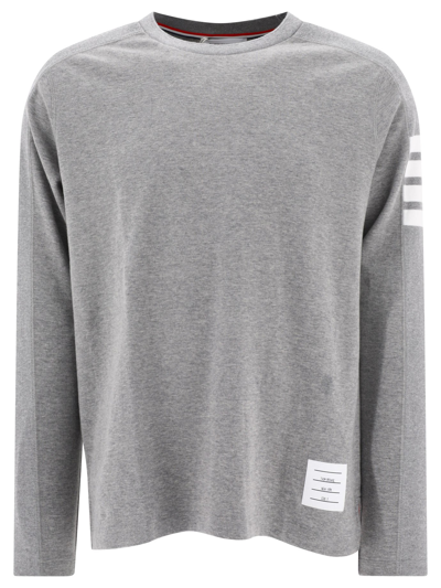 Thom Browne 4 Bar Jersey T Shirt In Light Grey