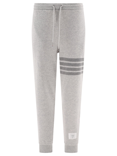 Thom Browne Joggers With 4 Bar Detail In Gray