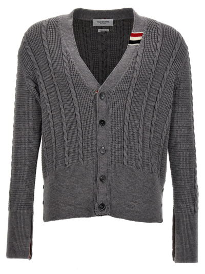 Thom Browne Cable Stitch Sweater, Cardigans Gray