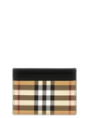 BURBERRY CHECK CARD HOLDER WALLETS, CARD HOLDERS BEIGE
