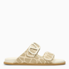Valentino Vlogo Toile Iconographe Slide Sandal In Beige