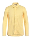 Daniele Fiesoli Man Shirt Yellow Size Xl Linen, Elastane