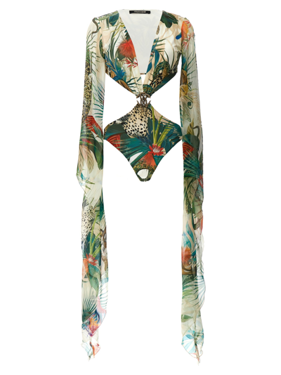 Roberto Cavalli Jungle Beachwear Multicolor In Neutrals