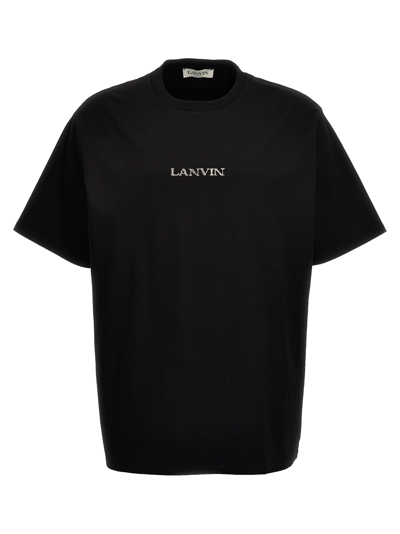 LANVIN LOGO EMBROIDERY T-SHIRT BLACK
