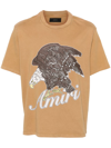 AMIRI BROWN EAGLE PRINT COTTON T-SHIRT