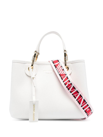 Emporio Armani Shopping Bag In White