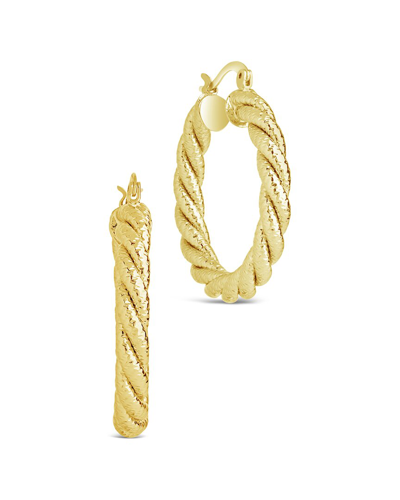 Sterling Forever Cerys Woven Hoops In Gold