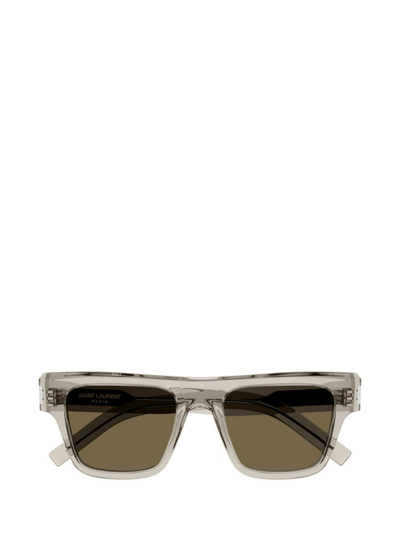 Saint Laurent Eyewear Square Frame Sunglasses In Beige