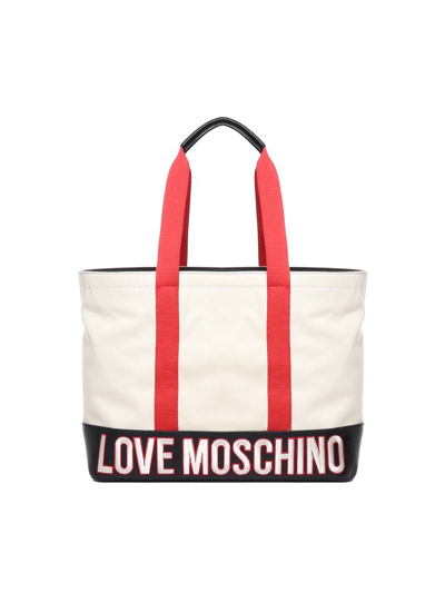 Love Moschino Logo Embroidered Top Handle Bag In Multi