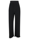 LANVIN BLACK PLEATED PANTS WITH INVISIBLE ZIP IN CRÊPE DE CHINE WOMAN