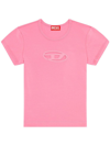 Diesel T-angie Cotton T-shirt In Pink & Purple