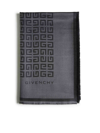 Givenchy Silk Scarfs In Dk Grey/grey