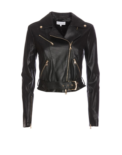 Patrizia Pepe Black Eco-leather Womens Biker Jacket