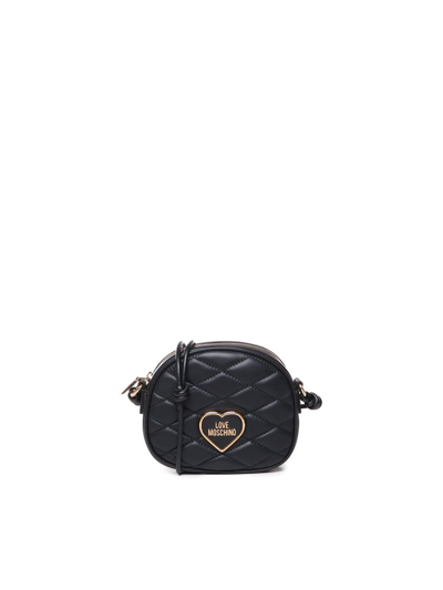 Love Moschino Logo Lettering Quilted Shoulder Bag In Black