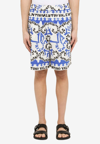 Valentino All-over Print Bermuda Shorts In Blue