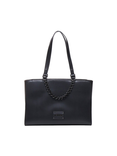Love Moschino Logo Patch Tote Bag In Black