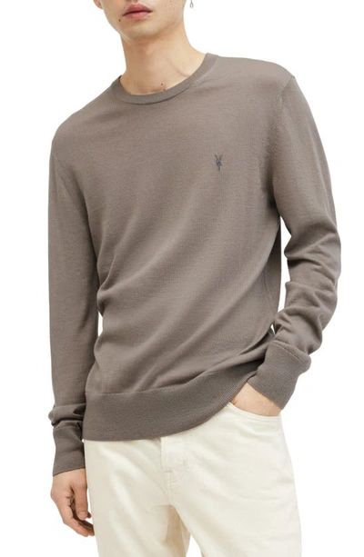 Allsaints Mode Slim Fit Wool Sweater In Cool Grey