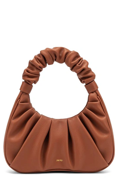 Jw Pei Gabbi Ruched Faux Leather Hobo Bag In Nutella