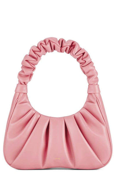 Jw Pei Gabbi Ruched Faux Leather Hobo Bag In Coral Almond