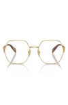 Prada 56mm Square Optical Glasses In Pale Gold